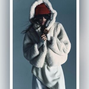 ZARA THERMAL INSULATED SHERPA HOODIE ANORAK